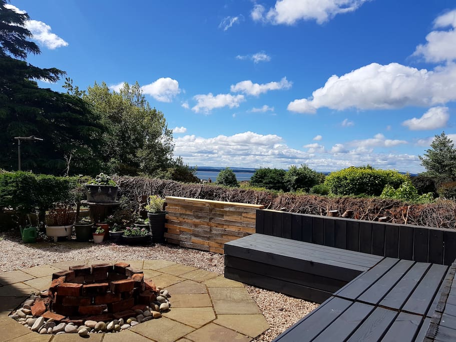 Firepit and seated area, great place for afternoon/evening sun