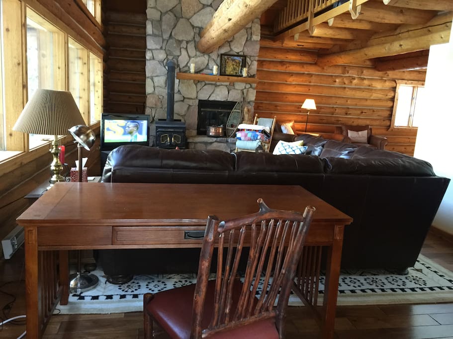 Work area in living room.