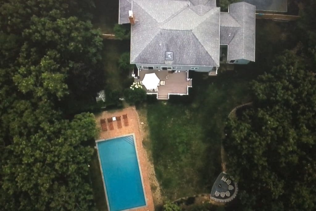 Aerial view of the property