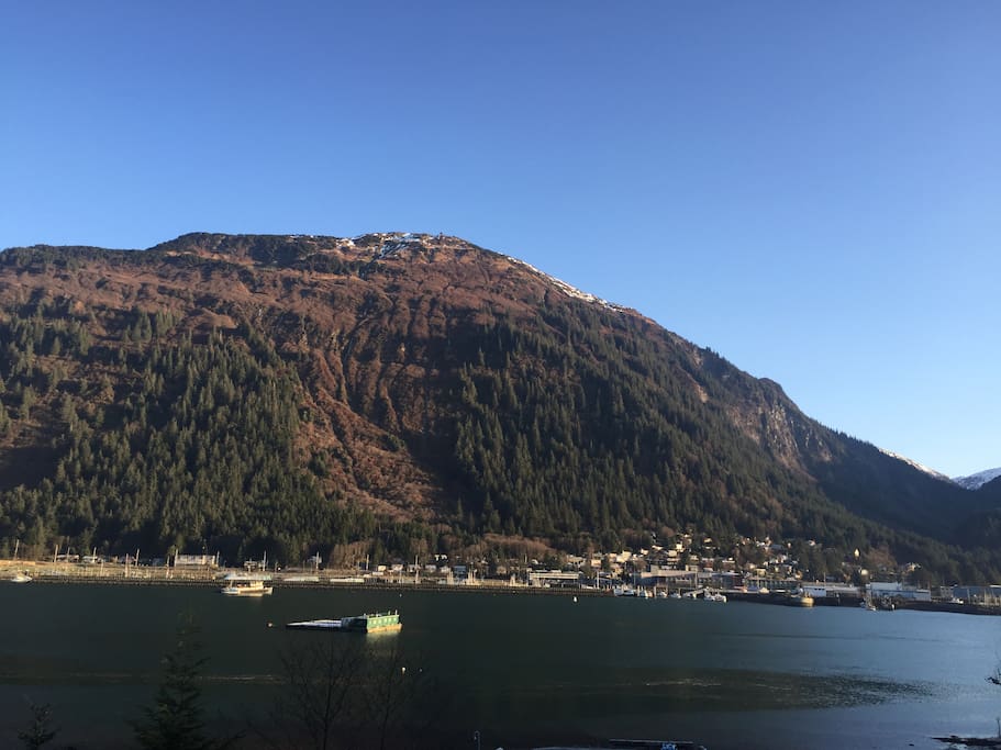View of Mt. Juneau from the property. Perserverance Valley is on the right side of photo. Great hiking up Perseverance. Fun mountain biking as well.