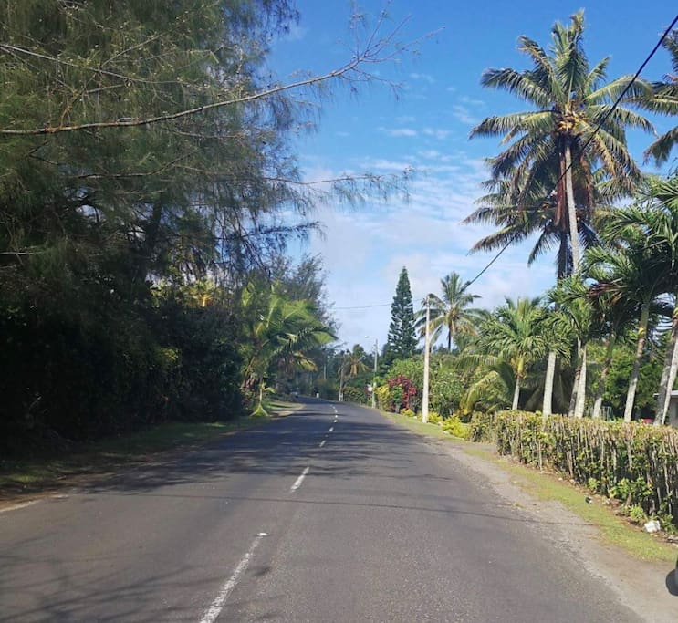 The beautiful tropical roads of Rarotonga.
This road is located in Tupapa, Maraerenga with the Tropical Breeze property located directly on the right.
