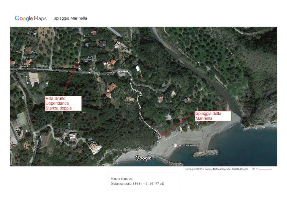 La posizione del monolocale rispetto alle spiagge