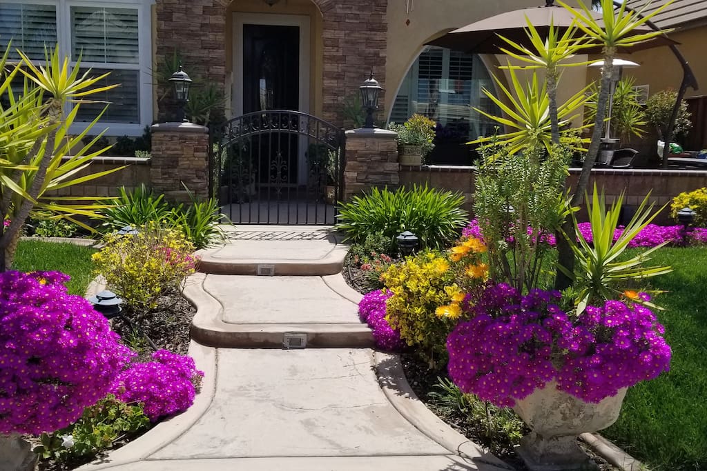 Main entrance walkway with courtyard