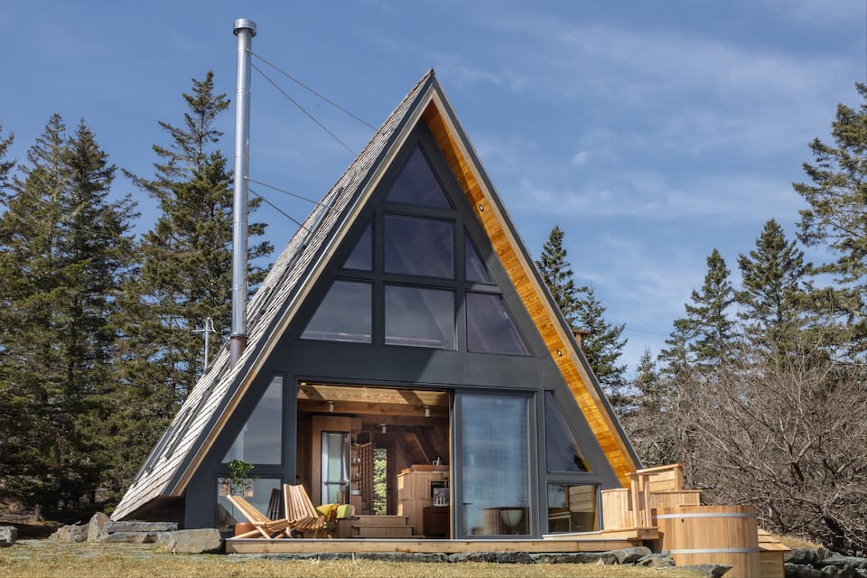 A hand-built A-frame above the Nova Scotia shore, LaHave, Nova Scotia, Canada, photo 8 of 10