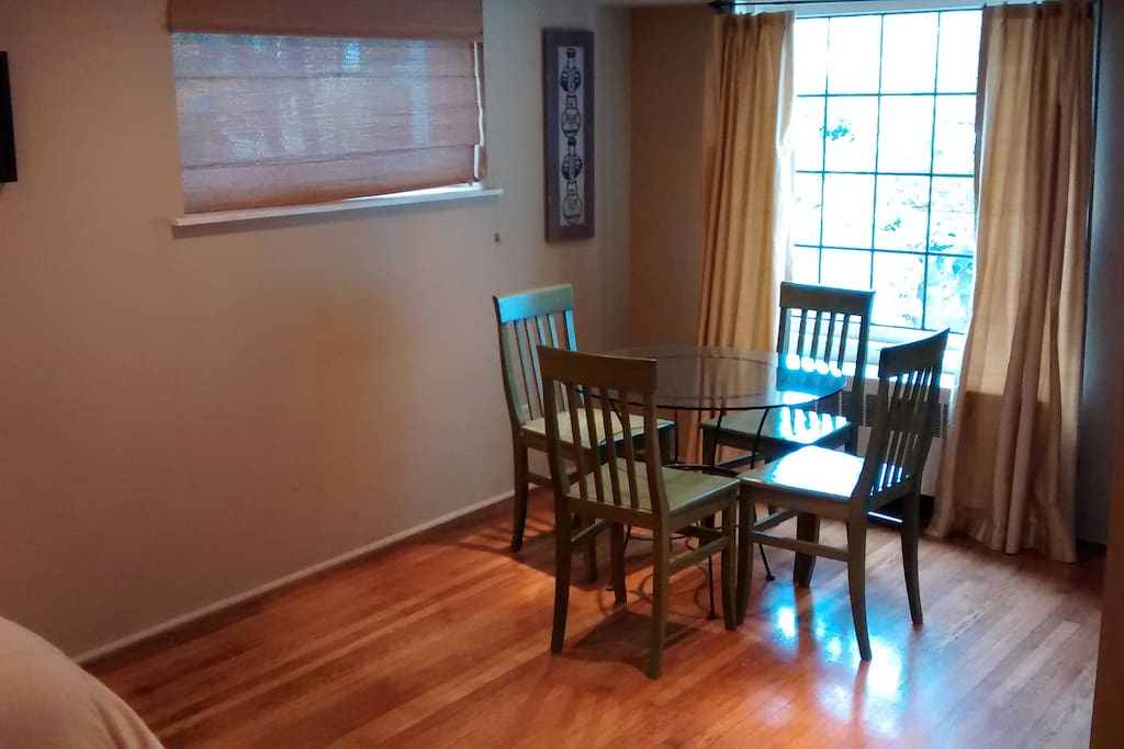 Dining table in room.
