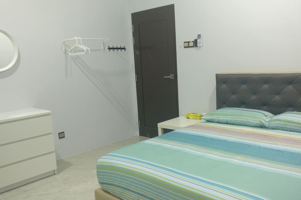 Master bedroom with attached bathroom
