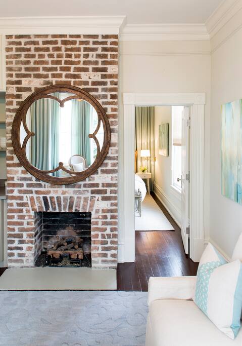 Working Gas Fireplace in sitting room