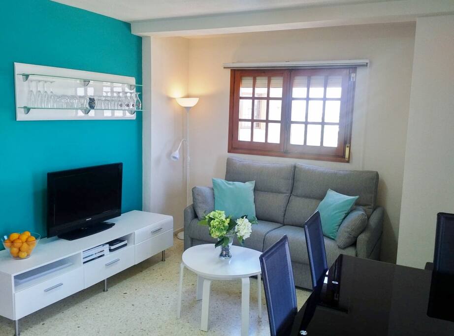 Living Room with queen size sofa bed