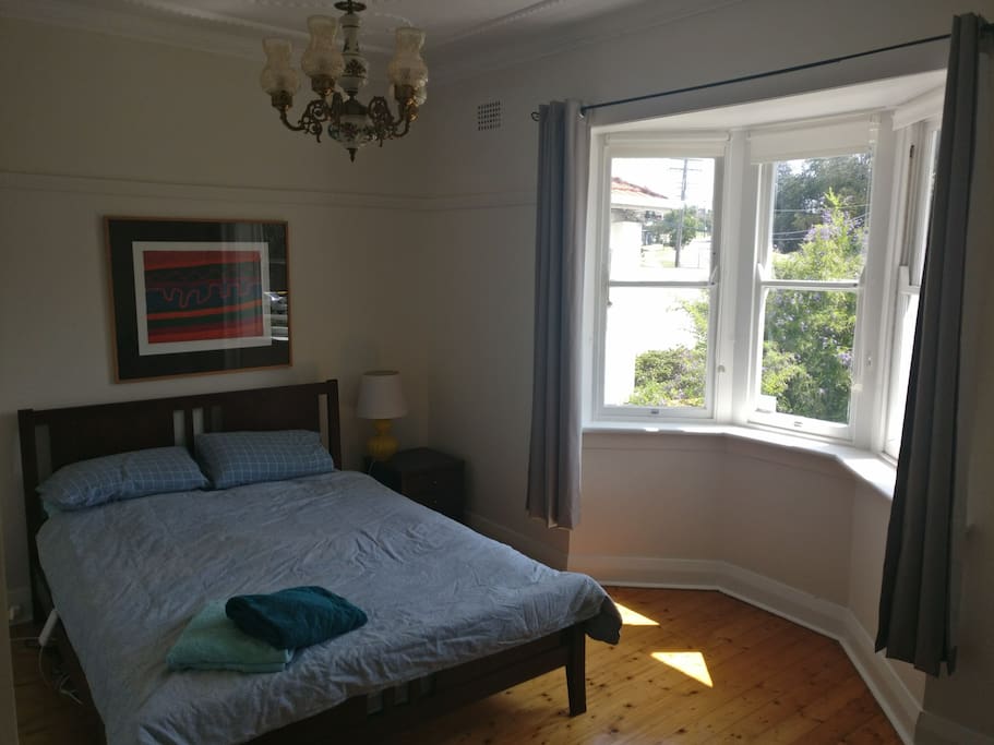 Master bedroom. Bay windows, lots of light