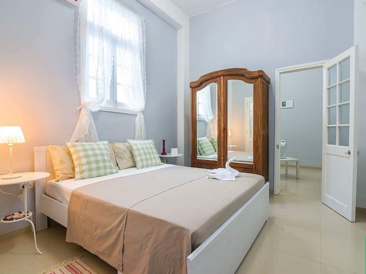 bedroom (king size bed + antique closet)