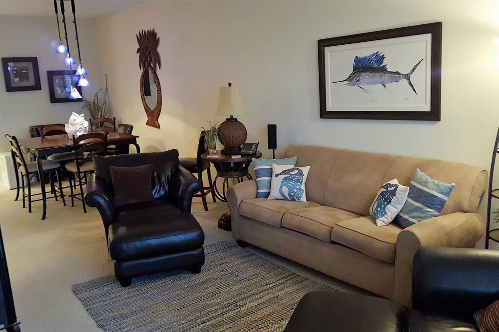 Living/Dining area with Sliding glass doors to covered deck and awesome views