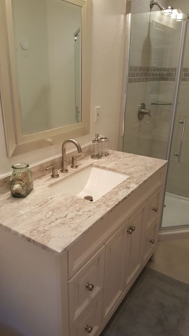 Newly renovated. Large vanity