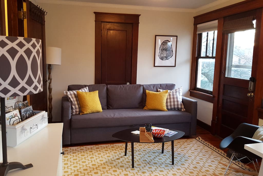 Bright, modern style in a Craftsman-style home for your comfort and enjoyment.