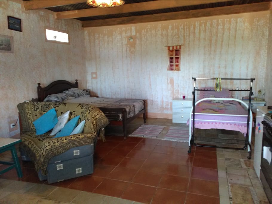 Double and single beds