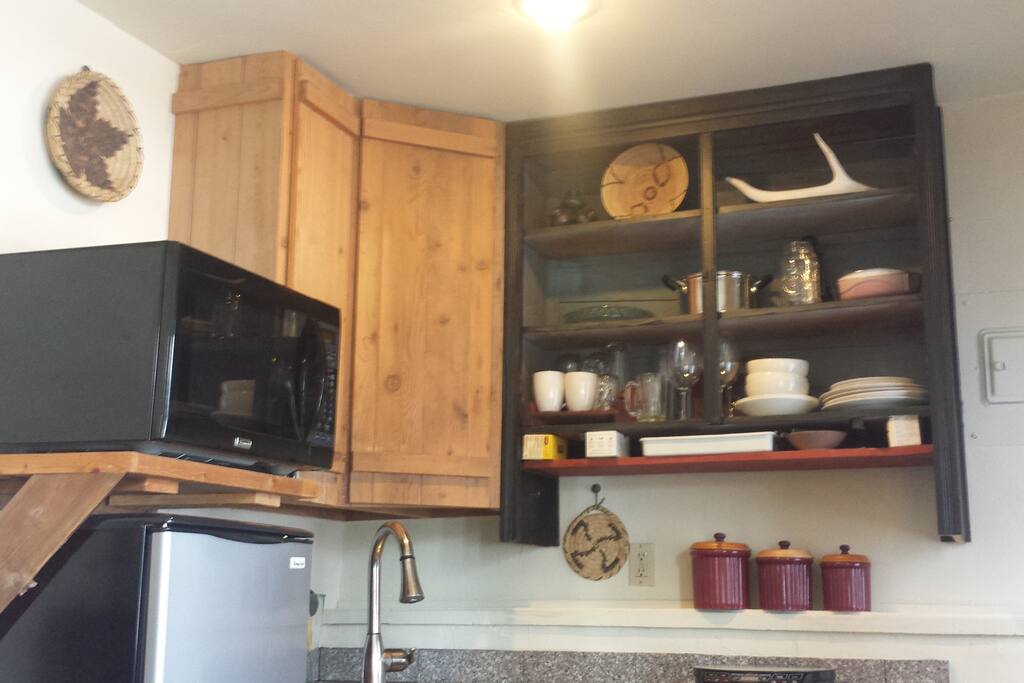 View of kitchenette-equipped with everything you need to make a meal for two