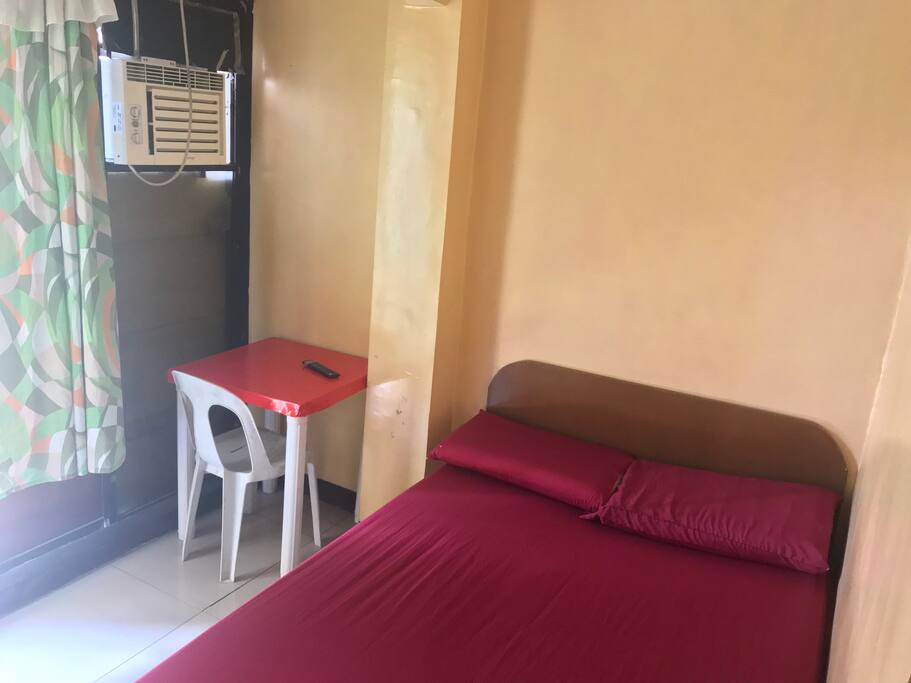 Queen size bed. Extra floor mattress subject for additional charge