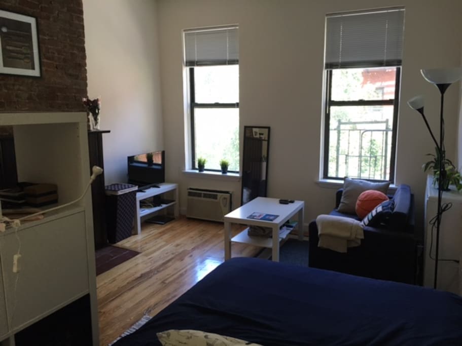 Living area with TV wifi outdoors oriented