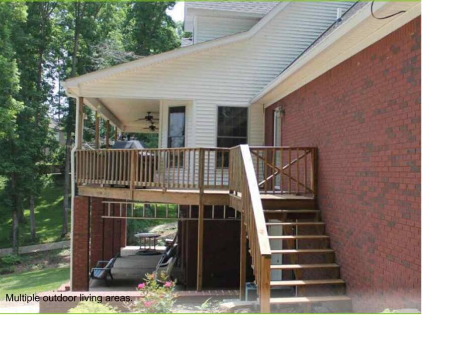 Entertainment areas up and down in the back of the house
