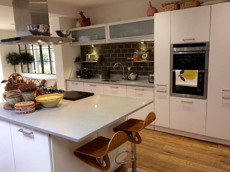 large kitchen with island seating