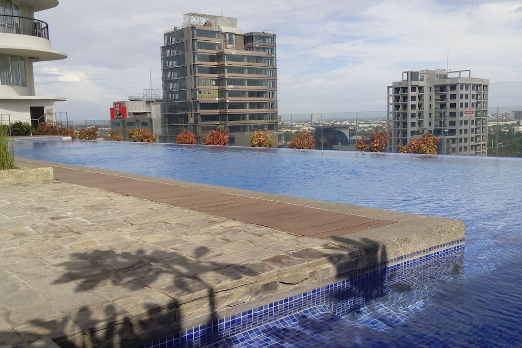View of the IT Park and city from the pool