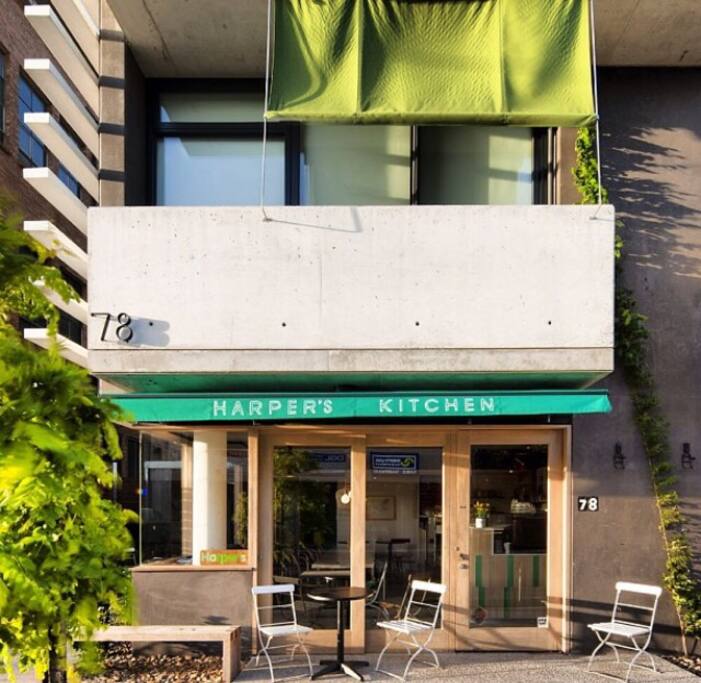 Harpers Kitchen Cafe is downstairs
