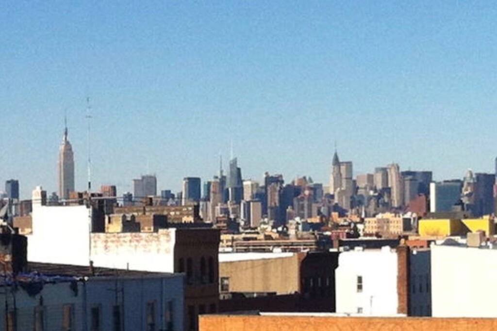 View of Manhattan skyline from the kitchen!