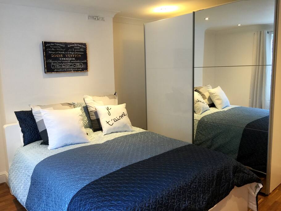 Second Bedroom equipped withLarge Full Size Wardrobe & Full Height Mirror