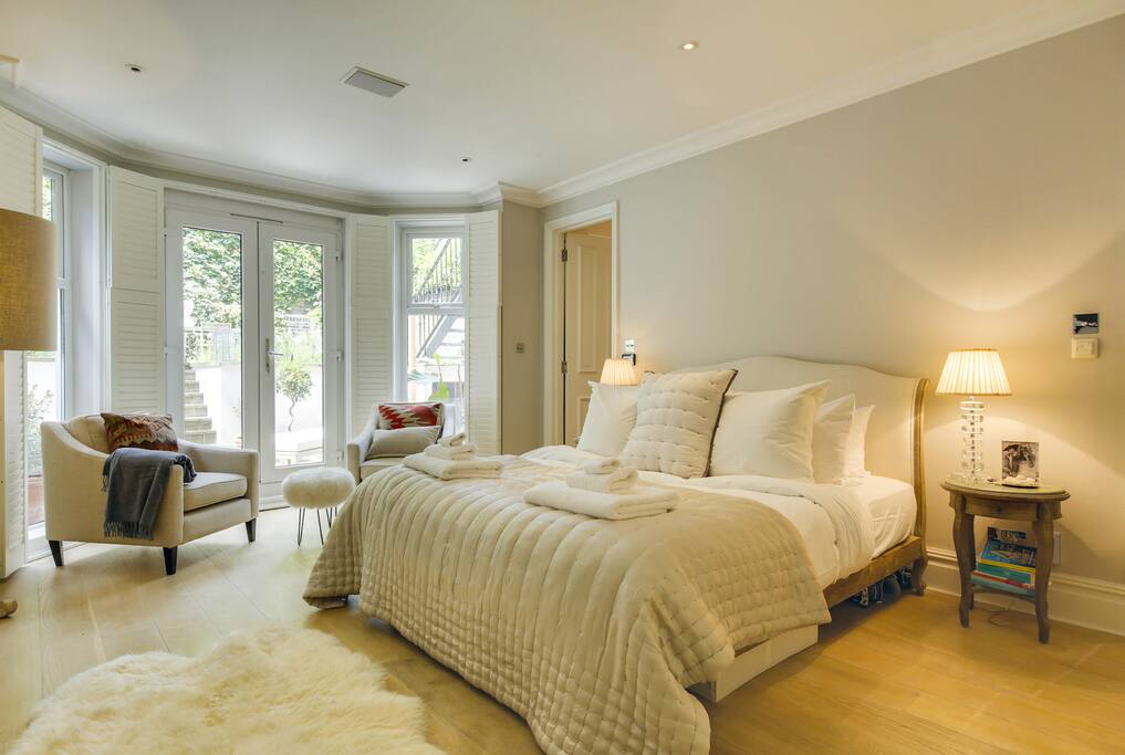 Master bedroom with elegant interiors.