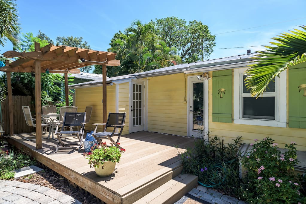 The back deck is perfect for outdoor dining or catching some warm, Florida sunshine!