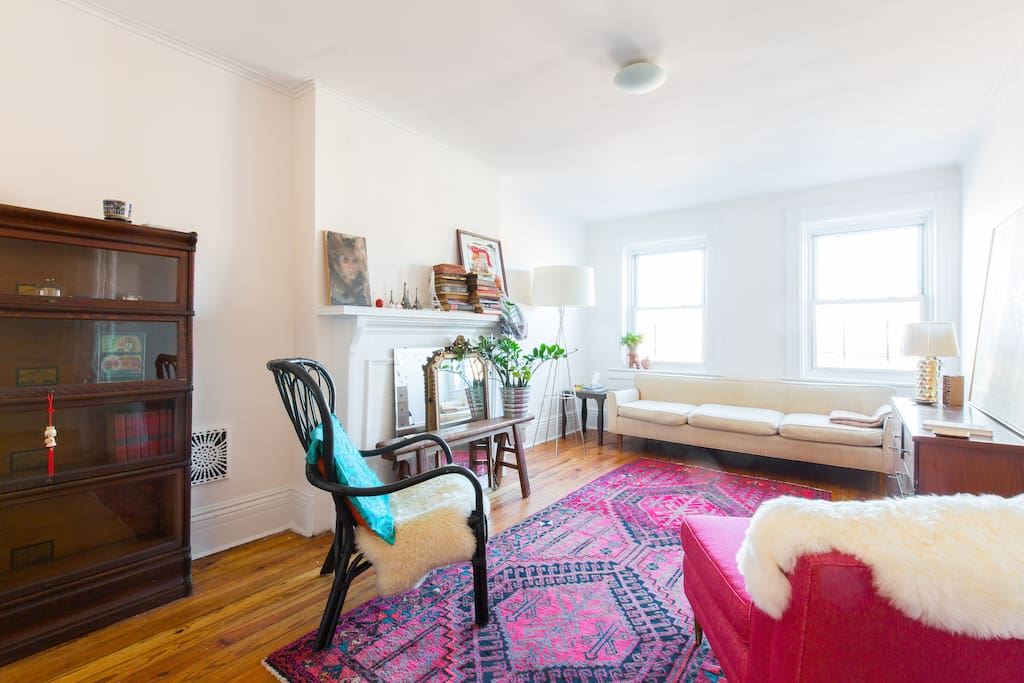 Front living room, sunny and bright