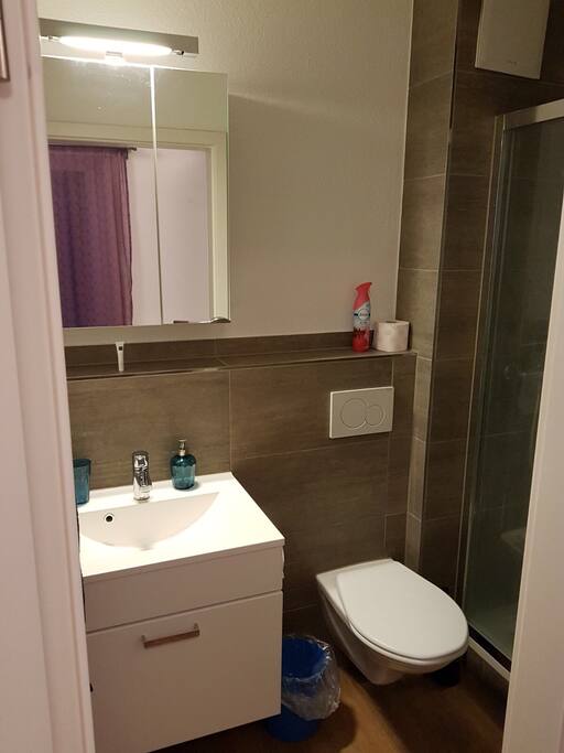 Spacious bathroom with shower