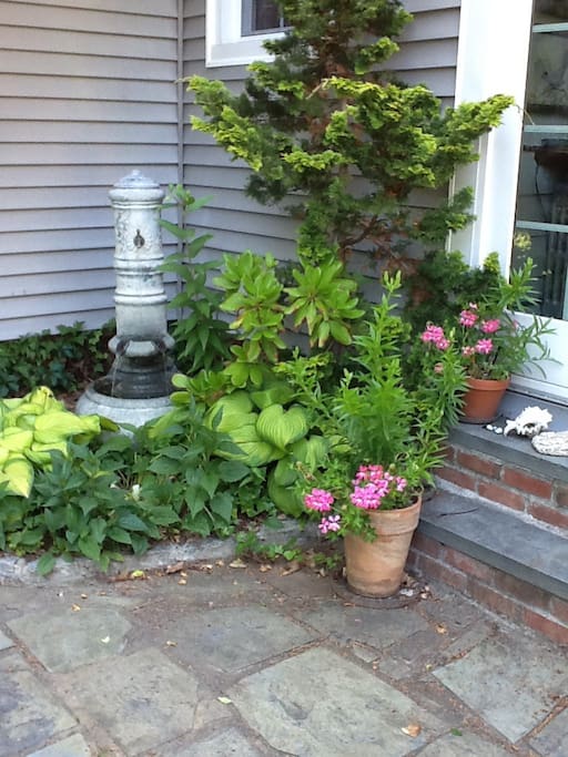 Private garden feel throughout.