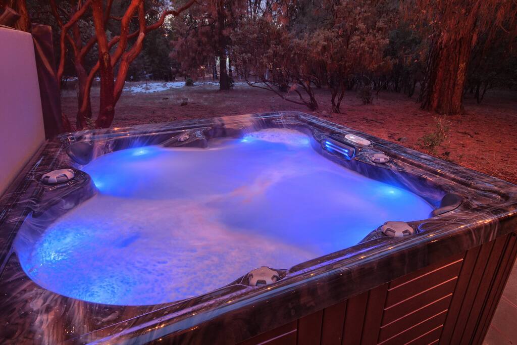 A luxurious hot tub awaits
