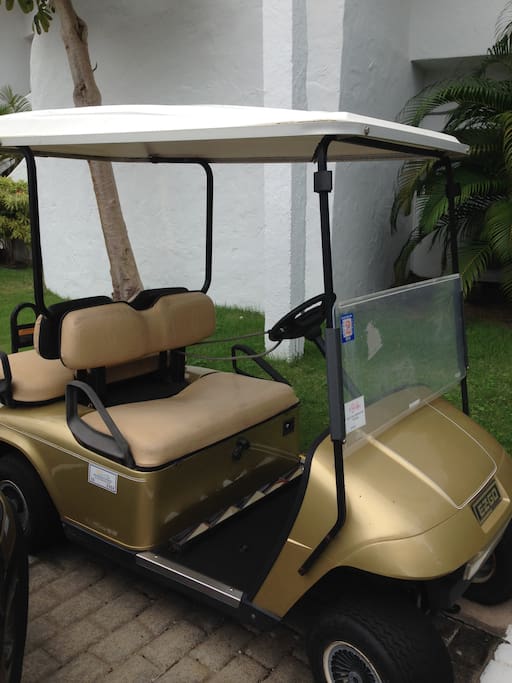 Four seat golf car included on rent (no extra charge).