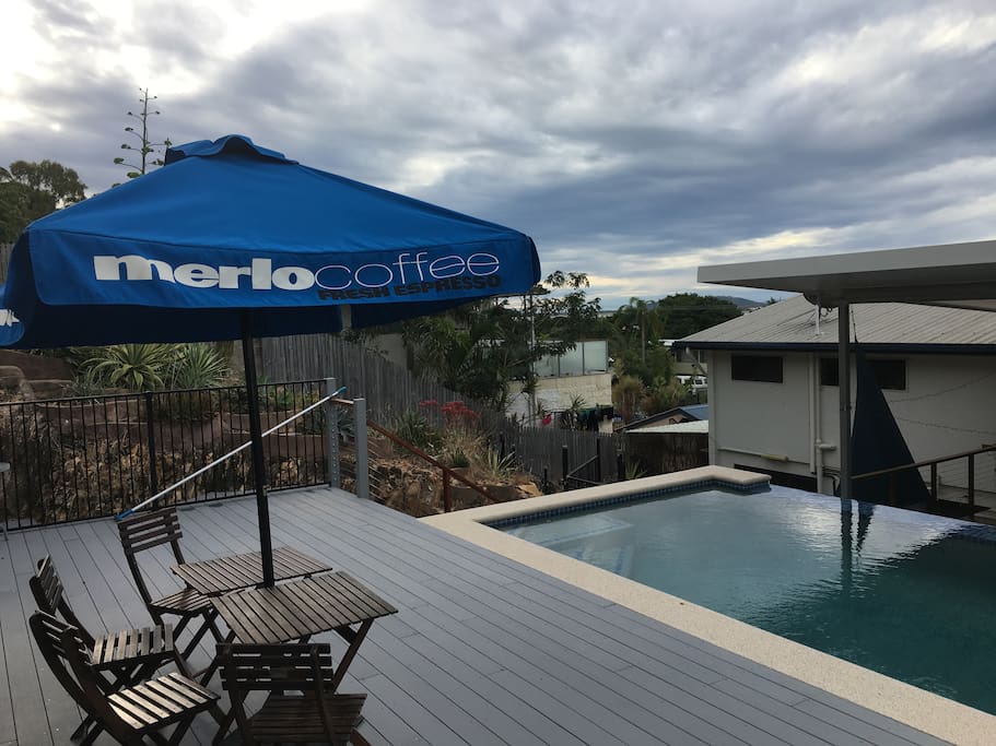Use of great eternity edge pool with large deck.