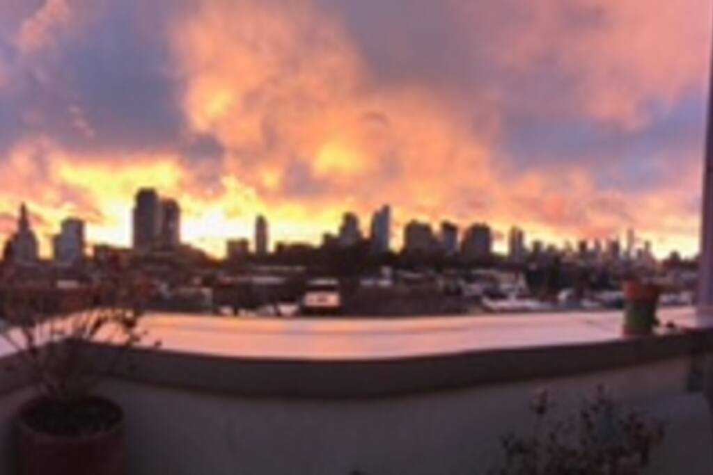 Sunset view from front terrace