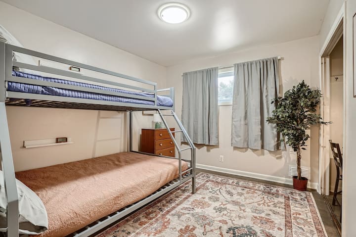 Bedroom 3: Bunk bed with full on bottom and twin on top.  Dreamy medium-firmness mattresses.