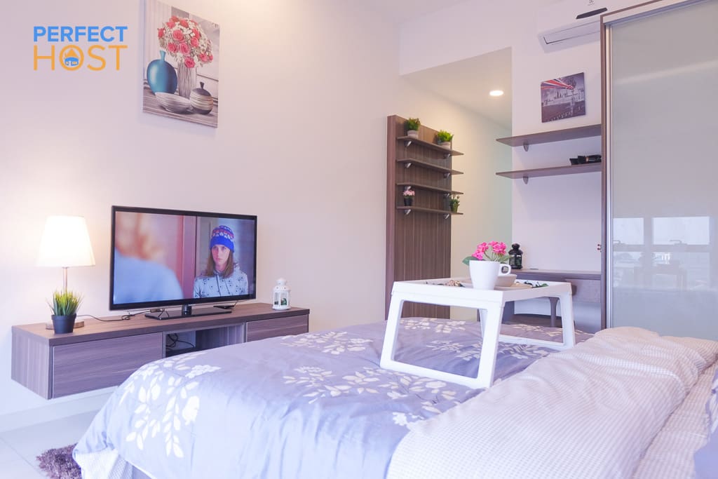 enjoy smart tv from your comfort bed
