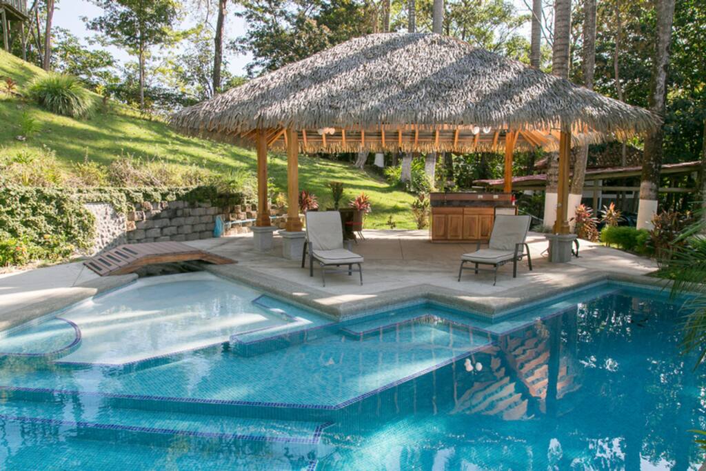Exotic Tiki Bar situated by the pool!