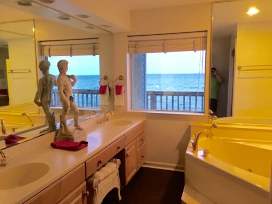Master Bath
Dual sinks, Shower, soaking tub with a huge closet & dressing area