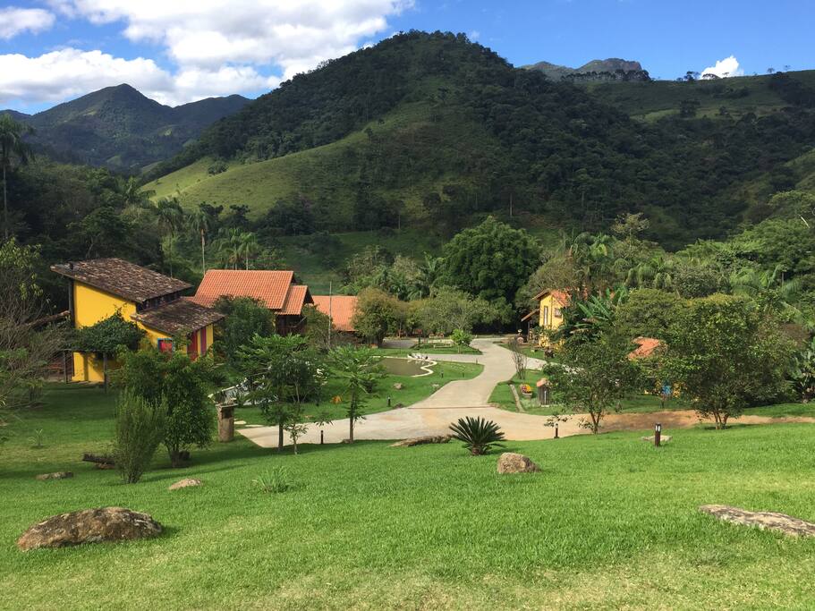 Disposição dos 5 chalés da Quinta de Santa Barbara