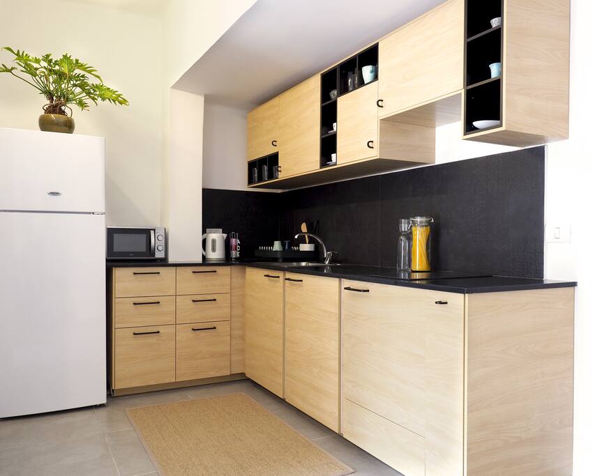 Large kitchen with a lot of work space