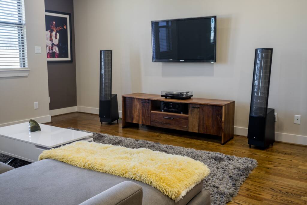 High fidelity sound system which include surround sound through out the house