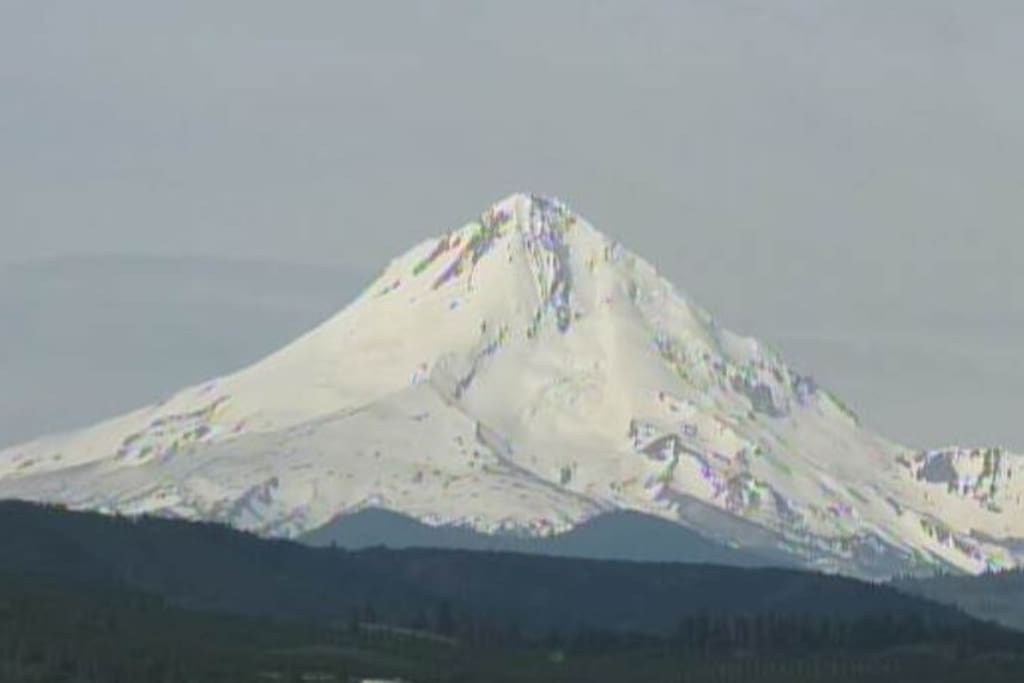 Close up of Mount Hood from Mountain View Airbnb!