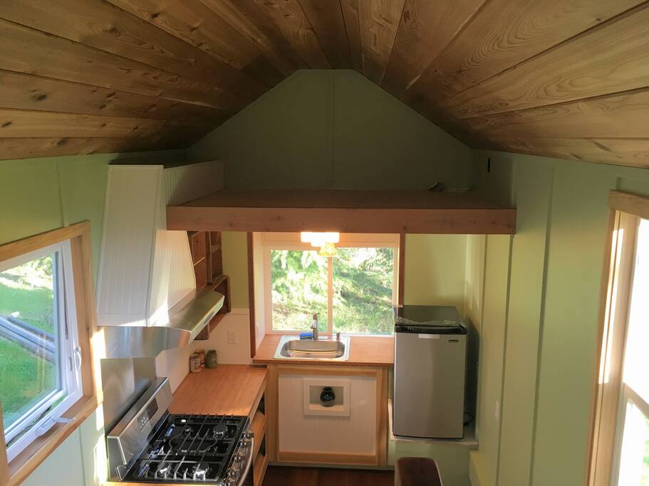 Kitchen and storage loft