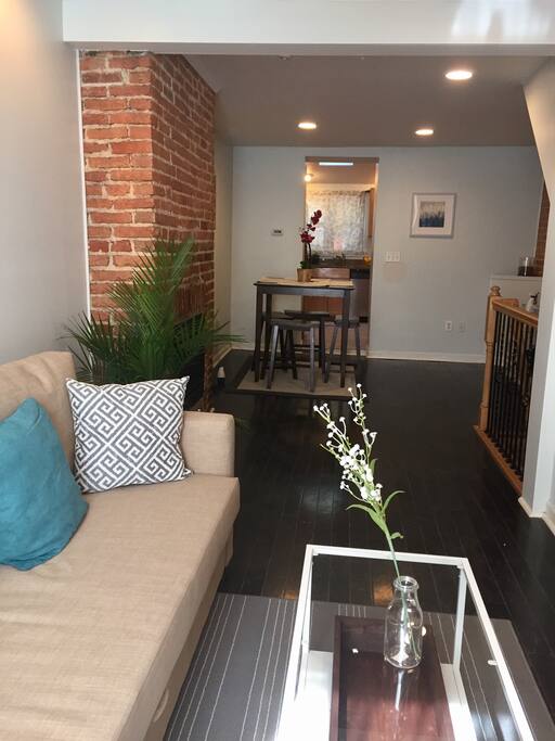Living room and dining area