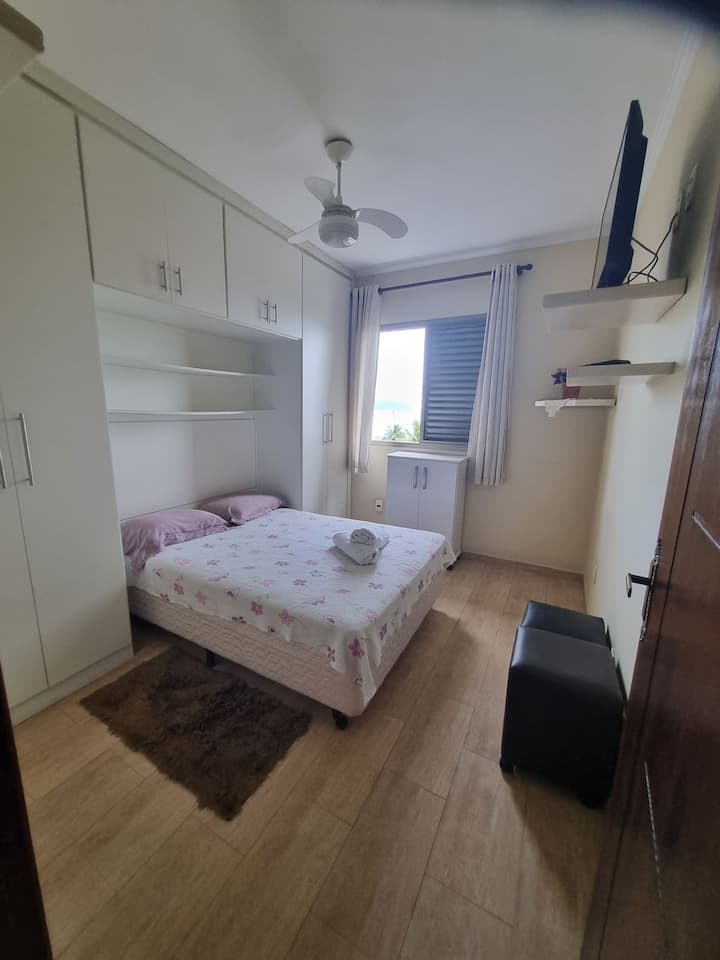 Room with a double bed. 