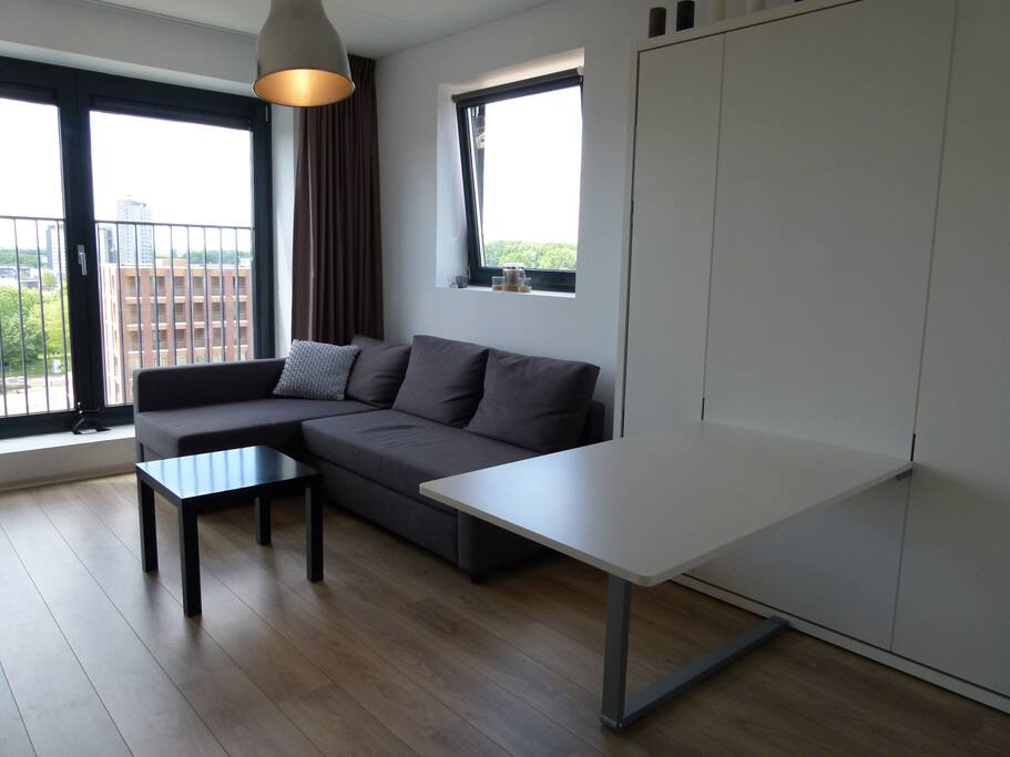 The table is easily turned into comfortable bed