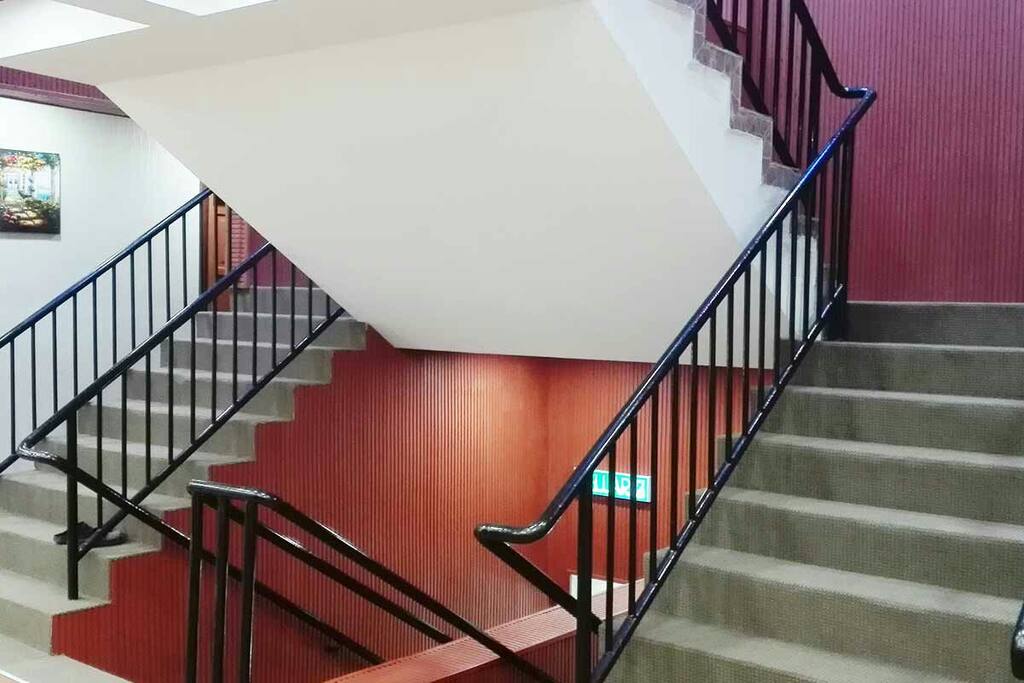 Spacious stairs and hallway