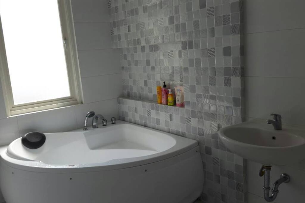 Bath room with big and comfortable bath